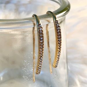 NEW “Gold & CZ Delicate Hook Earrings”